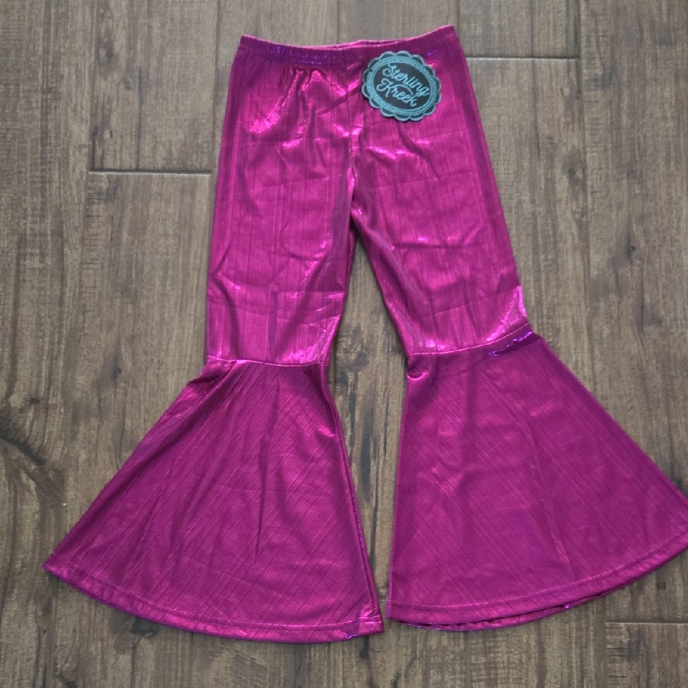 Shiny Pink Flared Pants